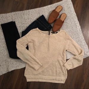 Open knit cream sweater